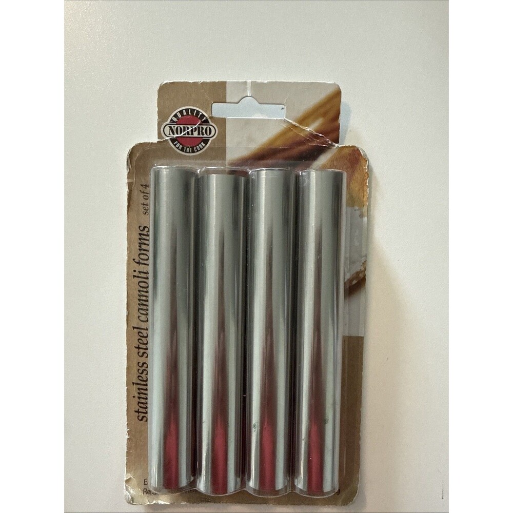 Norpro 3660 Stainless Steel Cannoli Form 4 Pack Pastry Mascarpone Tubes 5.75”